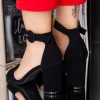 Sandale Dama cu Toc gros XKK527 Negru Mei