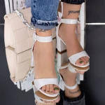 Sandale Dama cu Toc gros XKK527 Argintiu Mei