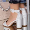 Sandale Dama cu Toc gros XKK527 Argintiu Mei