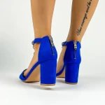 Sandale Dama cu Toc gros XKK561 Albastru » MeiMei.Ro