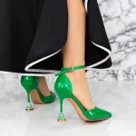 Pantofi cu Toc subtire 2DC5 Verde » MeiMei.Ro