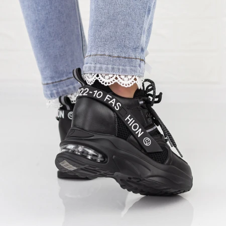 Pantofi Sport Dama cu Platforma 2MX6 Negru » MeiMei.Ro