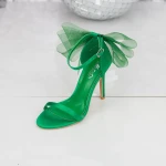 Sandale Dama cu Toc subtire 2LU2 Verde » MeiMei.Ro