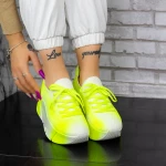 Pantofi Sport Dama M086-C-4 Alb-Galben fluorescent » MeiMei.Ro