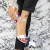 Sandale Dama cu Toc gros XKK230 Silver | Mei