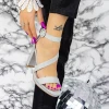 Sandale Dama cu Toc gros XKK536 Argintiu | Mei