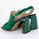 Sandale Dama cu Toc gros K4340-3722A Verde » MeiMei.Ro