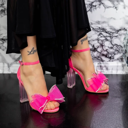 Sandale Dama cu Toc gros 2XKK11 Roz » MeiMei.Ro