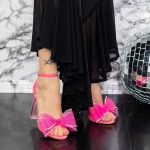 Sandale Dama cu Toc gros 2XKK11 Roz » MeiMei.Ro