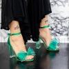 Sandale Dama cu Toc gros 2XKK11 Verde Mei