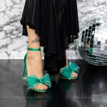 Sandale Dama cu Toc gros 2XKK11 Verde » MeiMei.Ro