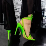 Sandale Dama cu Toc subtire 2ZB5 Verde » MeiMei.Ro