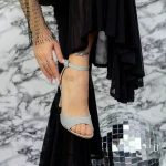 Sandale Dama cu Toc subtire 2YXD79 Argintiu » MeiMei.Ro