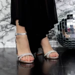 Sandale Dama cu Toc gros 2XKK31 Argintiu » MeiMei.Ro