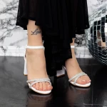Sandale Dama cu Toc gros 2XKK31 Alb » MeiMei.Ro