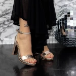 Sandale Dama cu Toc gros 2XKK57 Champagne » MeiMei.Ro