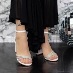 Sandale Dama cu Toc gros 2XKK28 Alb » MeiMei.Ro