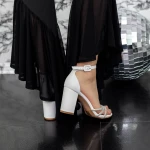 Sandale Dama cu Toc gros 2XKK28 Alb » MeiMei.Ro