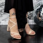 Sandale Dama cu Toc gros 2XKK35 Bej » MeiMei.Ro