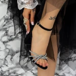Sandale Dama cu Toc gros 2XKK27 Negru » MeiMei.Ro