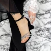 Sandale Dama cu Toc gros 2XKK28 Negru Mei