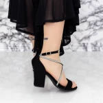 Sandale Dama cu Toc gros 2XKK59 Negru » MeiMei.Ro
