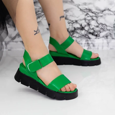 Sandale Dama cu Platforma 2KM7 Verde » MeiMei.Ro