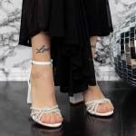 Sandale Dama cu Toc gros 2XKK27 Alb » MeiMei.Ro