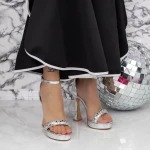 Sandale Dama cu Toc subtire si Platforma 2YXD80 Argintiu » MeiMei.Ro