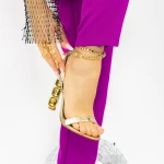 Sandale Dama cu Toc gros 2BD30 Auriu » MeiMei.Ro