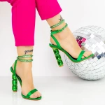 Sandale Dama cu Toc gros 2BD30 Verde » MeiMei.Ro