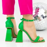 Sandale Dama cu Toc gros 2KV70 Verde » MeiMei.Ro