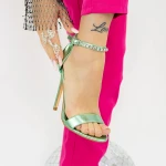 Sandale Dama cu Toc subtire 2KV90 Verde » MeiMei.Ro