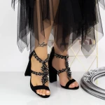 Sandale Dama cu Toc gros 2XKK109 Negru » MeiMei.Ro