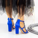 Sandale Dama cu Toc gros 2XKK109 Albastru » MeiMei.Ro