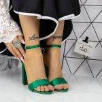 Sandale Dama cu Toc gros 2XKK88 Verde » MeiMei.Ro