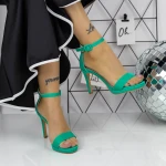 Sandale Dama cu Toc subtire 2XKK90 Verde » MeiMei.Ro
