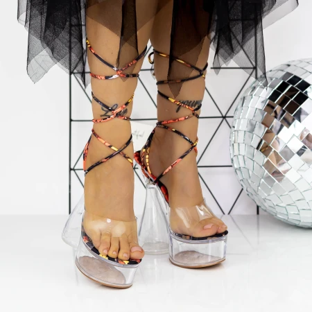 Sandale Dama cu Toc gros si Platforma 2XKK68 Multicolor » MeiMei.Ro