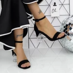 Sandale Dama cu Toc gros 2XKK113 Negru » MeiMei.Ro
