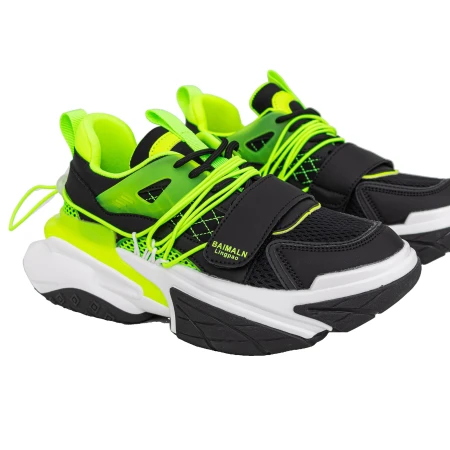 Pantofi Sport Barbati 8869 Negru-Verde » MeiMei.Ro