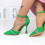 Pantofi Stiletto 3XKK22 Verde » MeiMei.Ro