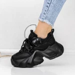 Pantofi Sport Dama cu Platforma 3WL75 Negru » MeiMei.Ro