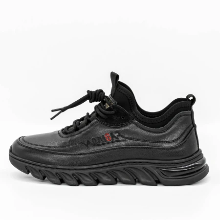 Pantofi Sport Barbati din piele naturala M01902 Negru » MeiMei.Ro
