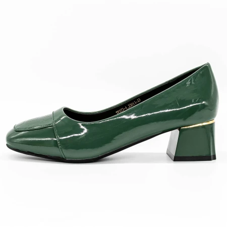 Pantofi cu Toc gros TP377-1 Verde » MeiMei.Ro