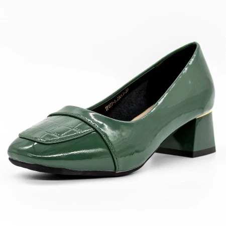 Pantofi cu Toc gros TP377-1 Verde » MeiMei.Ro