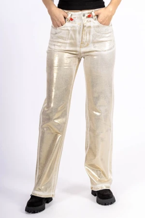Pantaloni Dama HM6570-2 Bej-Auriu » MeiMei.Ro
