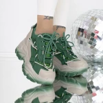 Pantofi Sport Dama cu Platforma 3SJN32 Verde » MeiMei.Ro