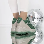 Pantofi Sport Dama cu Platforma 3SJN32 Verde » MeiMei.Ro