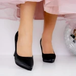 Pantofi cu Toc gros 3DC33 Negru » MeiMei.Ro