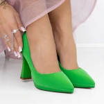 Pantofi cu Toc gros 3DC33 Verde » MeiMei.Ro